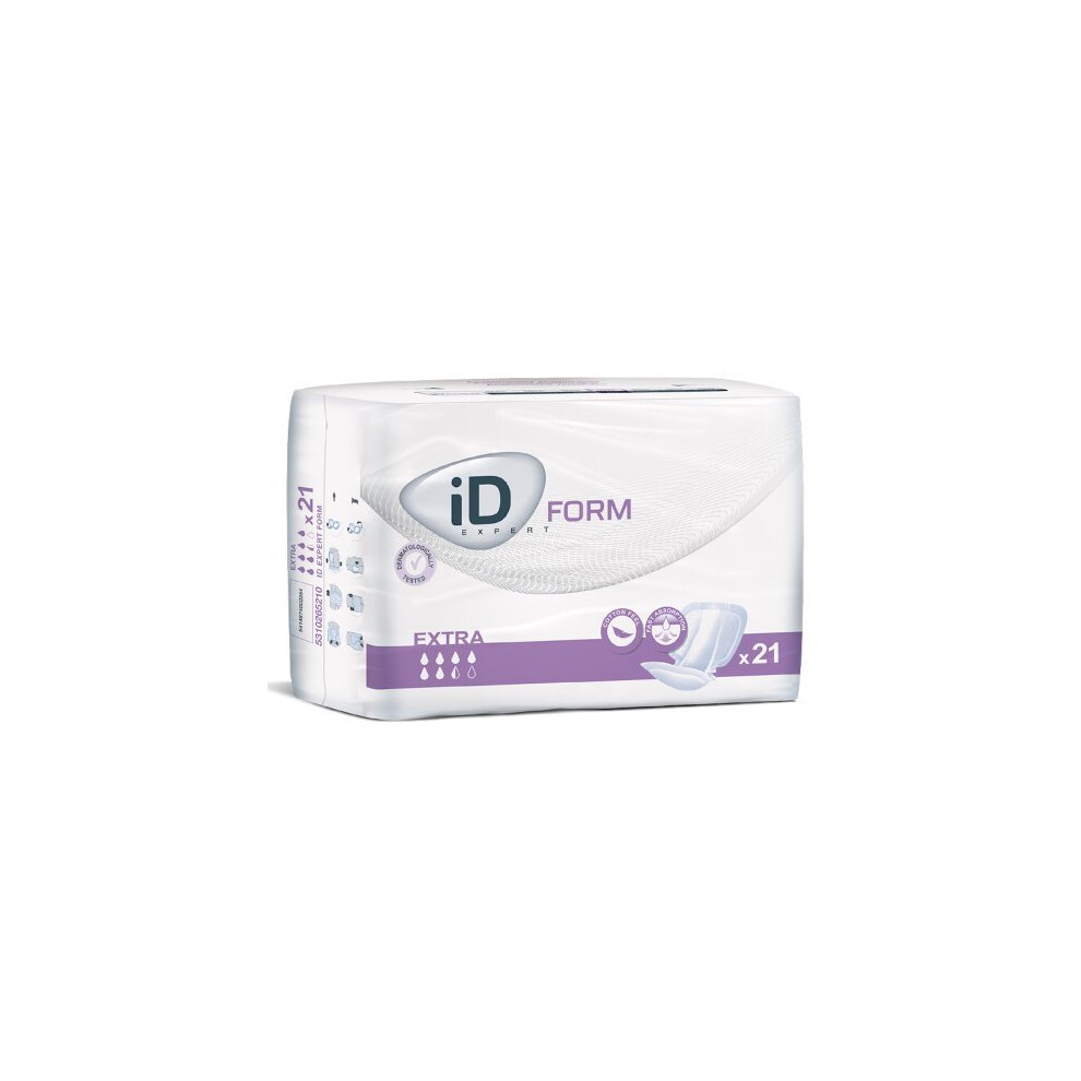 Ontex White Id Expert Form Extra Shaped Incontinence Pads (Anti Leak Cuffs)(21)