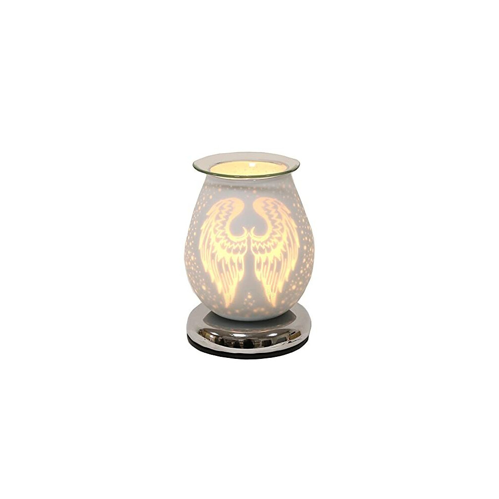 Aroma Accessories Touch Electric Wax Melt Burner - White Satin Angel Wings