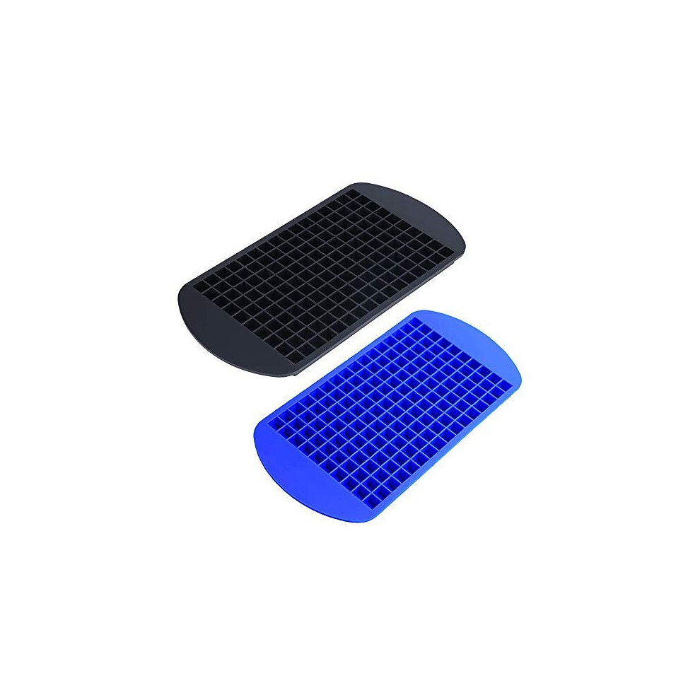 2Pcs Ice Cube Tray 160 Grids Square Shape Silicone Mini Ice Cubes Tray for Freezer Baby Food Water Whiskey Cocktail and Other Drink