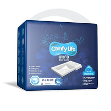 Comfy Life Ultra Bed Mats - Premium Luxury Disposable Incontinence Bed Pads - 75 x 90 cms - Large Sheets (15 Count (Pack of 1))
