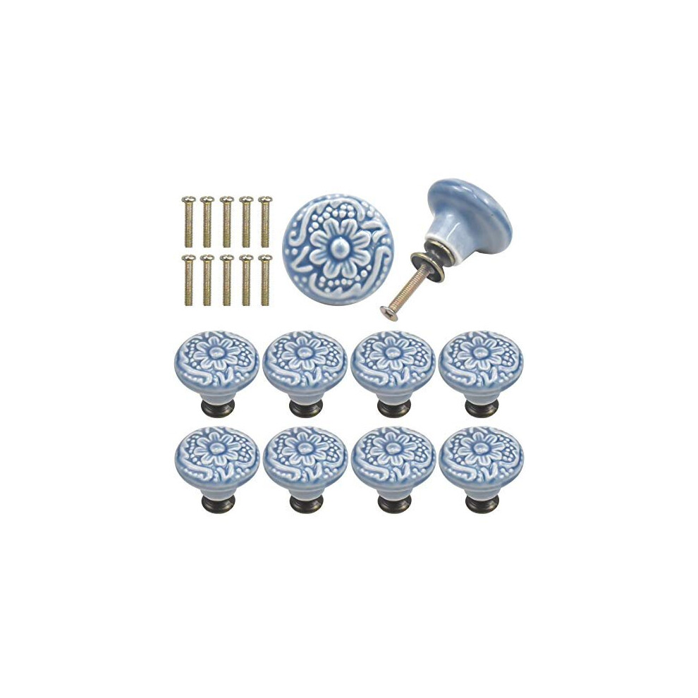 AvoDovA 10PCS Crackle Cabinet Knob, Vintage Drawers Knobs, 34MM Kitchen Cabinet Cupboard Drawer Door Knobs, Furniture Knobs Drawer Handles, Ant