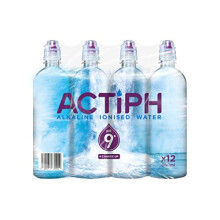 Alkaline Ionised Spring Water pH9+ (12x 600ml) Purified with Electrolytes Clean and Smooth Taste ACTIPH Water