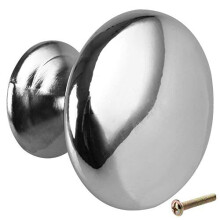 A+Selected 20 x Polished Chrome Kitchen Cupboard Door Knobs - Silver Round Mushroom Door Handles for Cabinet Wardrobe Drawer Cupboards Bedroom