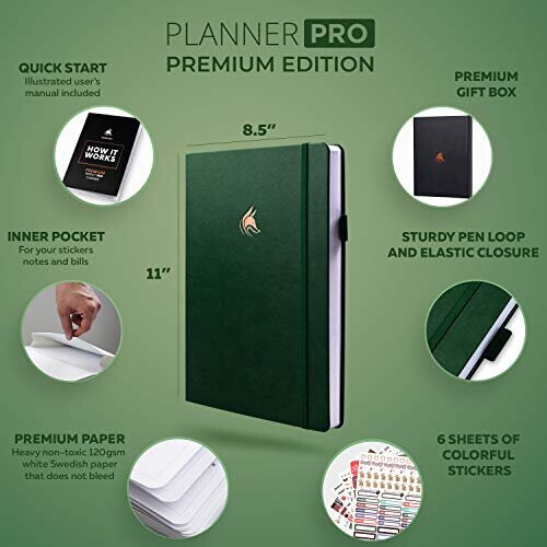 Clever Fox Planner Pro Premium Edition- Πολυτελές Ημερολόγιο & Προϋπολογισμού, Αδιά dated, A4 1