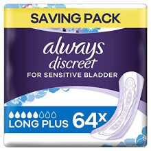 Always Discreet Incontinence Long Pads, 64 each