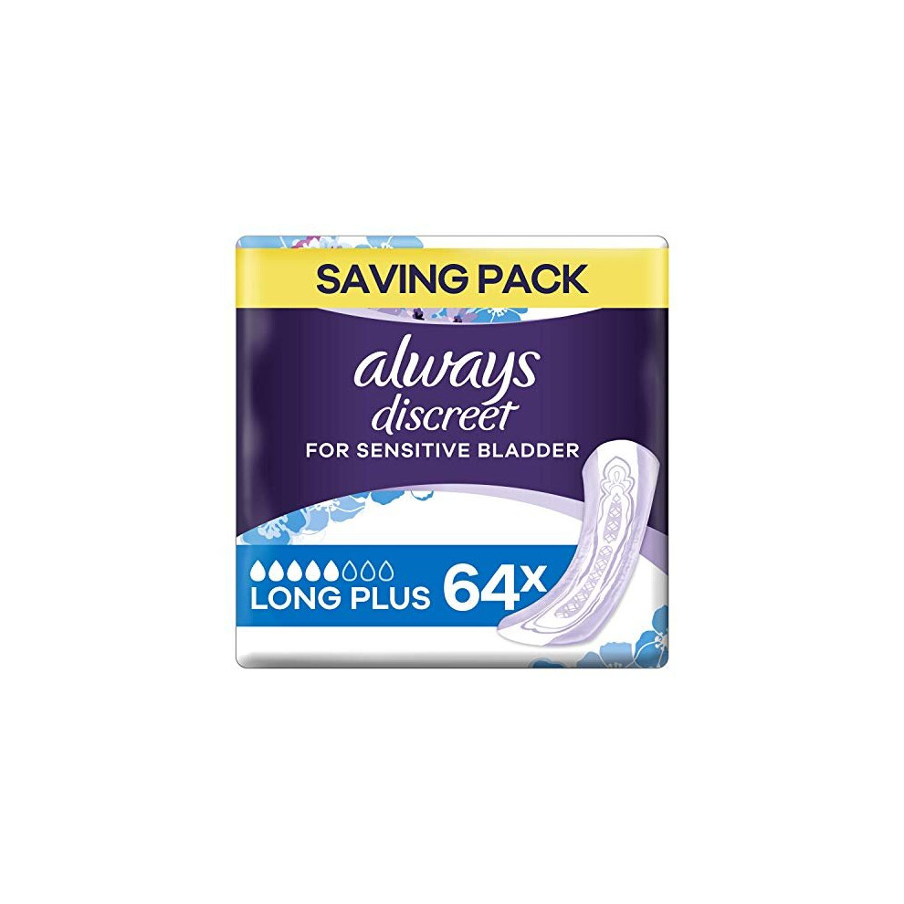 Always Discreet Incontinence Long Pads, 64 each