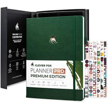 Clever Fox Planner Pro Premium Edition- Πολυτελές Ημερολόγιο & Προϋπολογισμού, Αδιά dated, A4