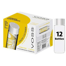 VOSS UK Water, Flavoured Sparkling Water, Lemon Cucumber, Zero Calories, No Sugar, Natural, PET Water Bottles, Bulk Pack of 12 x 330 ml