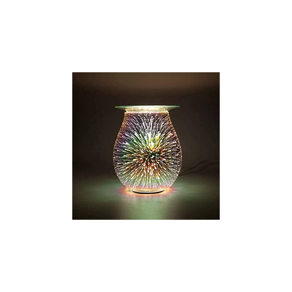 Wax Melt Burners Light in 3D Starburst Design (spare bulb included + Warranty) - Plug in Electric Wax Burner for Wax Melts, Oil Burner & Oil Diff