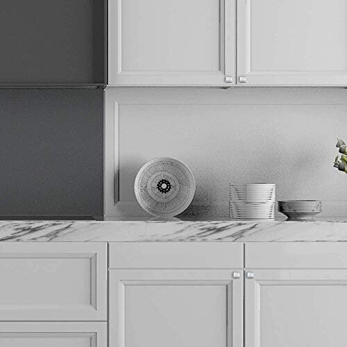 12 Pack Brushed Nickel Drawer Knobs Kitchen Cabinet Knobs - LONTAN Cupboard Door Knobs Silver Drawer Knobs Square Cabinet Knobs for Cupboard Wx 2