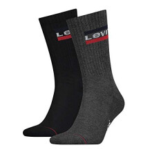 Levi's Men's 144ndl Regular Cut Sprtwr Logo 2p Calf Socks