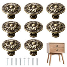 8 Pcs Antique Bronzy Cabinet Knobs,Vintage Cabinet Handles Cupboard Handles Retro Bronze Drawer Pull Knobs, Pull Handle for Cupboard Wardrobe F