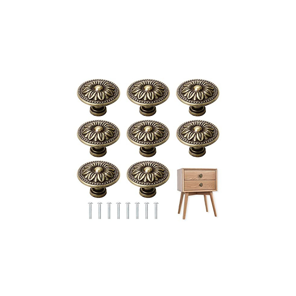 8 Pcs Antique Bronzy Cabinet Knobs,Vintage Cabinet Handles Cupboard Handles Retro Bronze Drawer Pull Knobs, Pull Handle For Cupboard Wardrobe F 721295029193