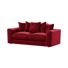 (Red, 3 Seater) Brooklyn Plush Velvet Fibre 3 & 2 Seater Sofa Set