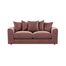 (Pink, 3 Seater) Brooklyn Plush Velvet Fibre 3 & 2 Seater Sofa Set