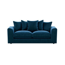 (Blue, 3 Seater) Brooklyn Plush Velvet Fibre 3 & 2 Seater Sofa Set