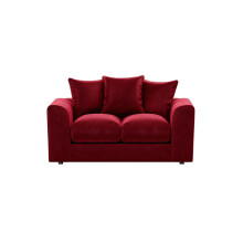 (Red, 2 Seater) Brooklyn Plush Velvet Fibre 3 & 2 Seater Sofa Set