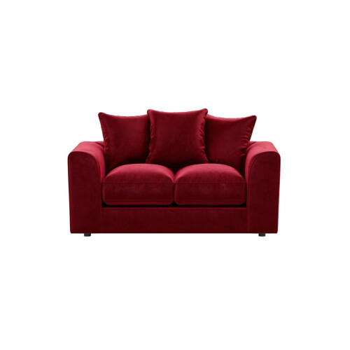 (Red, 2 Seater) Brooklyn Plush Velvet Fibre 3 & 2 Seater Sofa Set