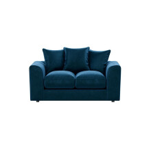(Blue, 2 Seater) Brooklyn Plush Velvet Fibre 3 & 2 Seater Sofa Set