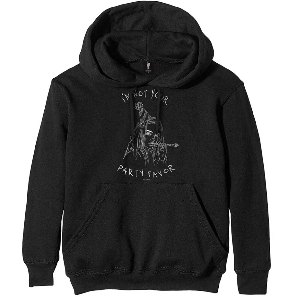 (Medium) Billie Eilish 'Party Favor' (Black) Pull Over Hoodie