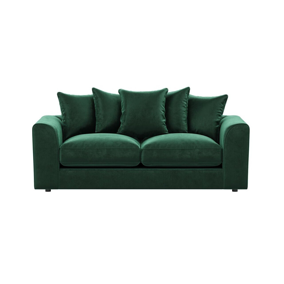 (Green, 3 Seater) Brooklyn Plush Velvet 3 & 2 Seater Sofa Set