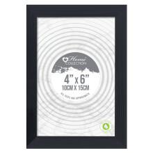 (Black Ribbed) Freestanding Wallmount Wood Photo Picture Frames 4x6" 10x15cm
