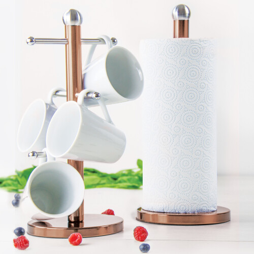 SQ Professional ( Axinite) SQ Professional Gems 2 pc Mug Tree and Kitchen Roll Holder Set