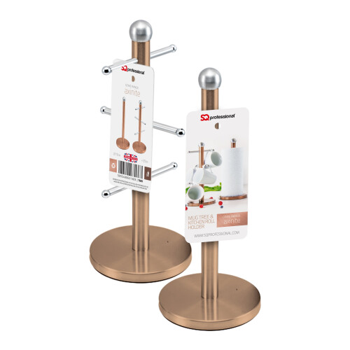 SQ Professional ( Axinite) SQ Professional Gems 2 pc Mug Tree and Kitchen Roll Holder Set 1
