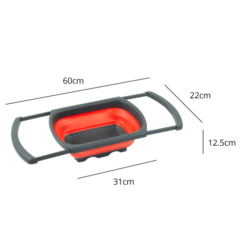SQ Professional (Red) Durane Silicone Extendable Sink Strainer 2