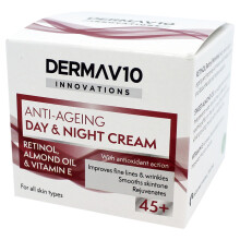 Derma V10 Innovations Anti-Ageing Day & Night Cream, Retinol, 50 ml