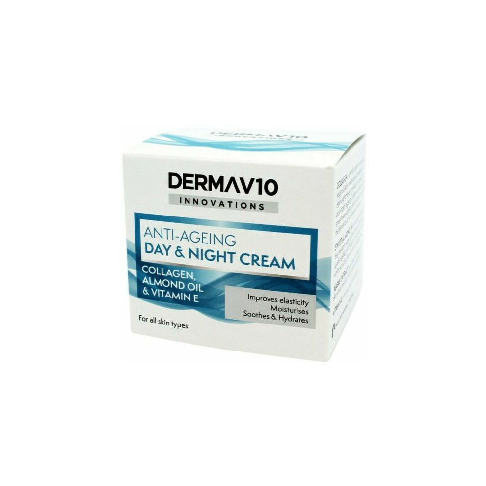 Derma V10 Innovations Anti-Ageing Day & Night Cream, Collagen, 50 Ml