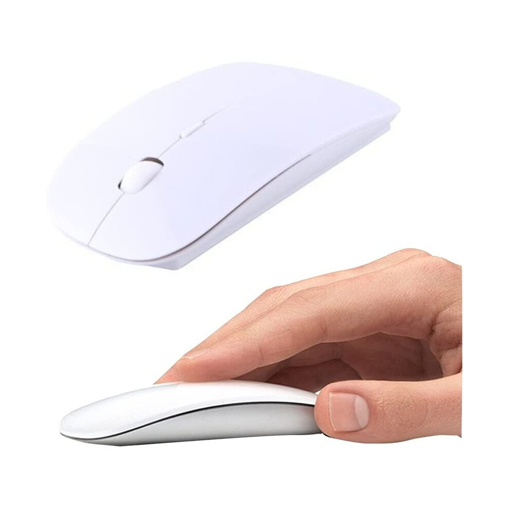 Urchoiceltdâ® Wireless Mouse, 2.4Ghz Mouse Form Fitting Ergonomic Curved Cordless Usb Optical Gaming Mouse With Nano Receiver Computer Mouse For Apple White 701056711000