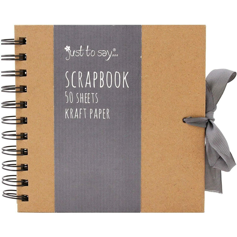 Set of Scratch & Sketch Kraft Small/Medium/Large Square Scrapbook- Quality Brown Kraft Paper Scrapbook With Ribbon (Small 15cm x 15cm - 50 Sheets)