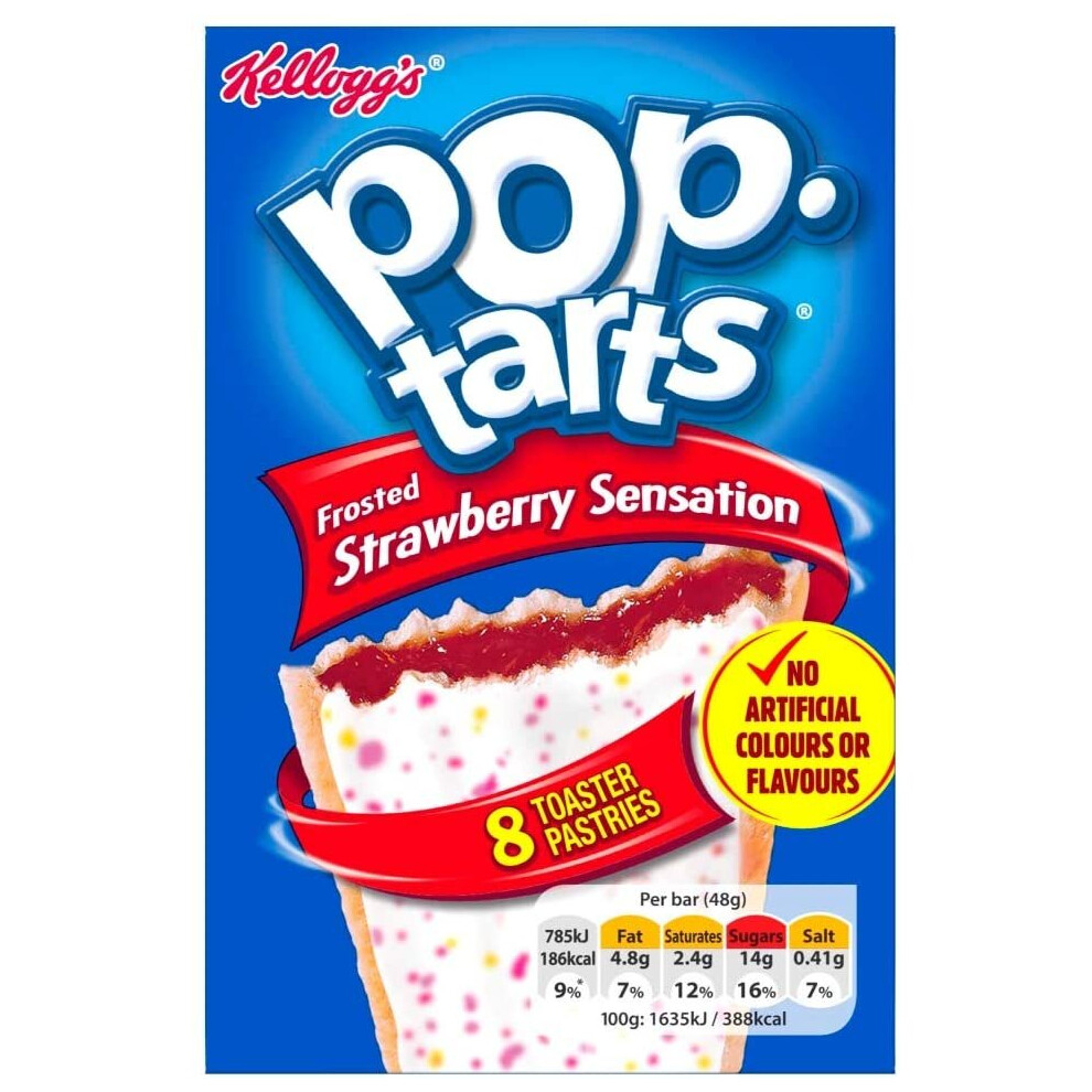 Kelloggs Pop Tarts Frosted Strawberry Sensation, (8 X 48G) 384G