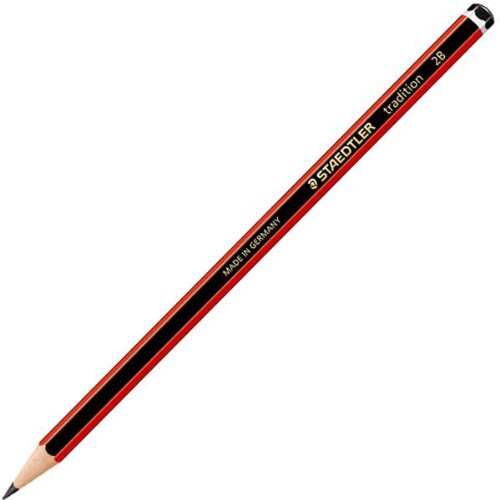 Staedtler Staedtler 110-2B - 110 Tradition 2B Pencil Black Red 110-2B - (PK12)