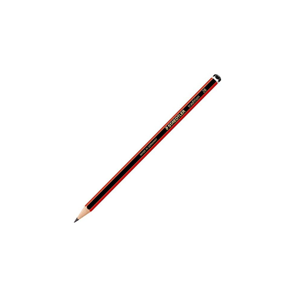 Staedtler 110-2B - 110 Tradition 2B Pencil Black Red 110-2B - (PK12)