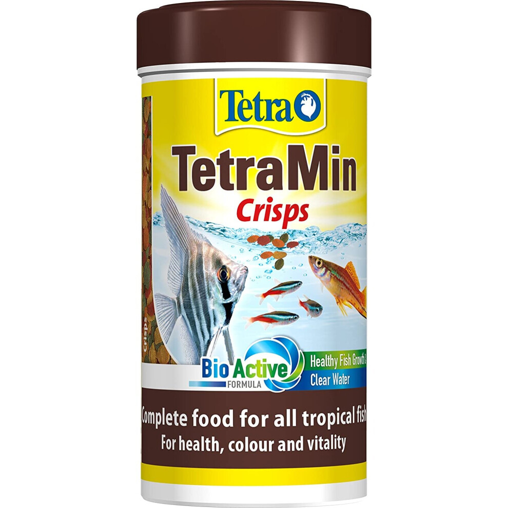 Tetra Min Crisp Fish Food, Complete Food for All Tropical Fish with Clean and Clear Water Formula, 250 ml