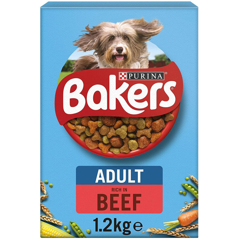 Bakers Dry Dog Food Beef And Veg 1.2Kg