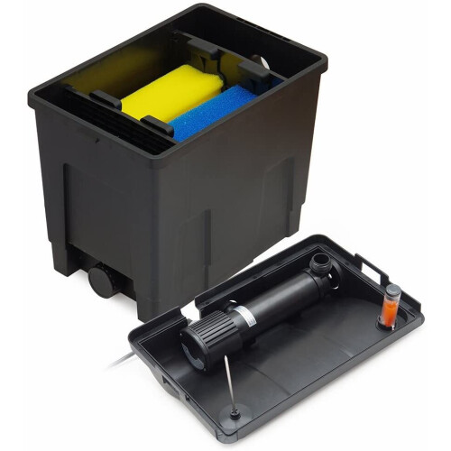 All Pond Solutions Koi/Goldfish Pond Filter Box Full Kit, Small, 9 W 2