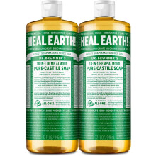 Dr Bronner's Organic Almond Castile Liquid Soap, 946 ml - Pack of 2