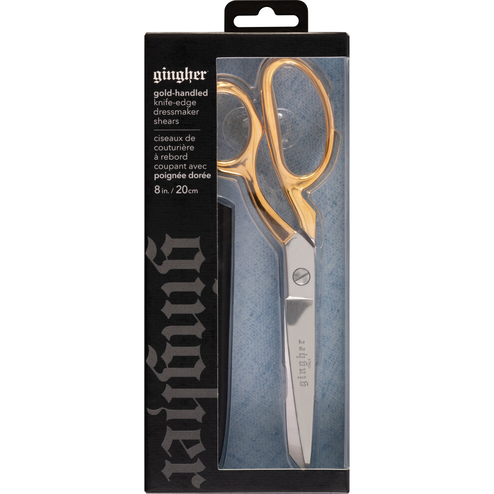 Gingher Gold Handle Knife Edge Bent Shears 8"01005292