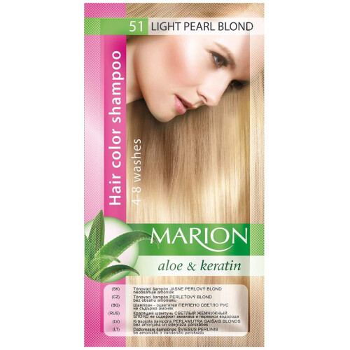Marion Hair Color Shampoo in Sachet Lasting 4-8 Washes - 51 - Light Pearl Blonde