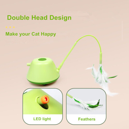 Automatisches Katzen-Lichtspielzeug mit Licht und Federn 2