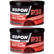 2 x U Pol Davids Isopon P38 Easy Sand Car Body Filler Repair Dents Scratches, Multi-Purpose Easy Sand Polyester Body Filler