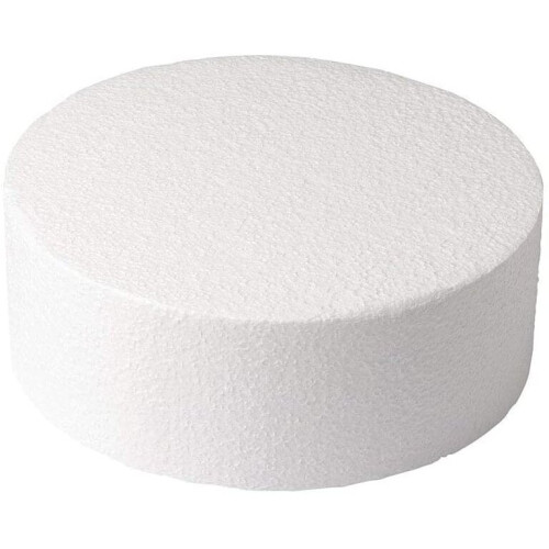 Round Straight Edged Polystyrene Cake Dummy - 6 x 4'' Deep