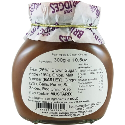 Mackays Mrs Bridges Pear, Apple & Ginger Chutney 1