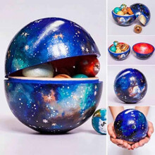 Wooden Solar System Universe Learning Game Toy Home Garden Ornaments