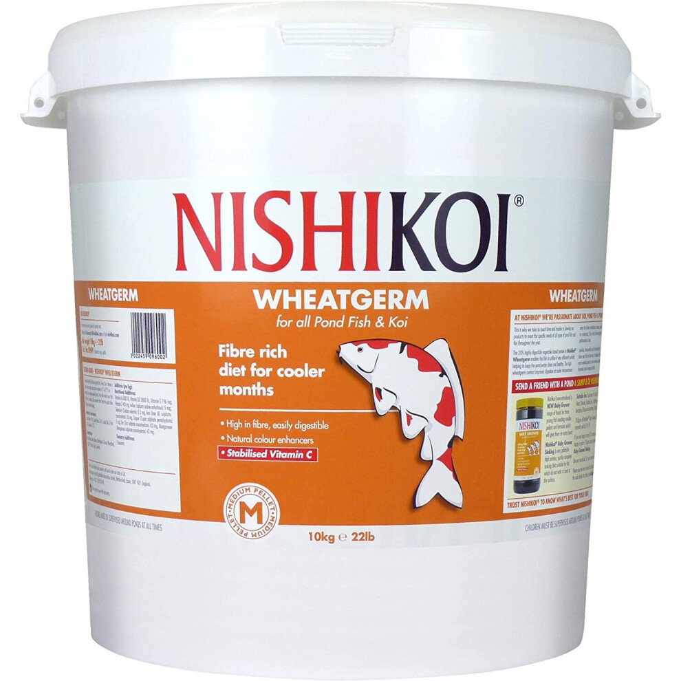 Nishikoi Wheatgerm Complete Food For Koi And Pond Fish - Medium Pellets - 10Kg