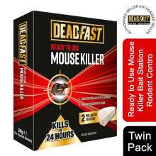 Deadfast Ready to Use Mouse Killer Bait Station Control Twin Pack