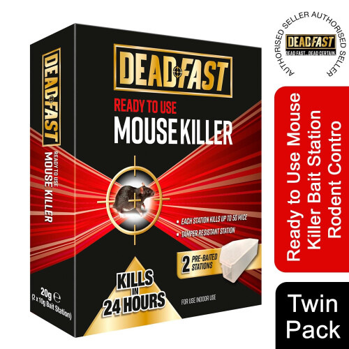 Deadfast Ready to Use Mouse Killer Bait Station Control Twin Pack